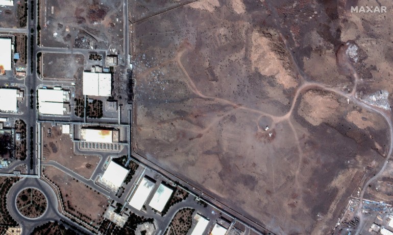 Image satellite de la centrale d’enrichissement de Natanz après un bombardement