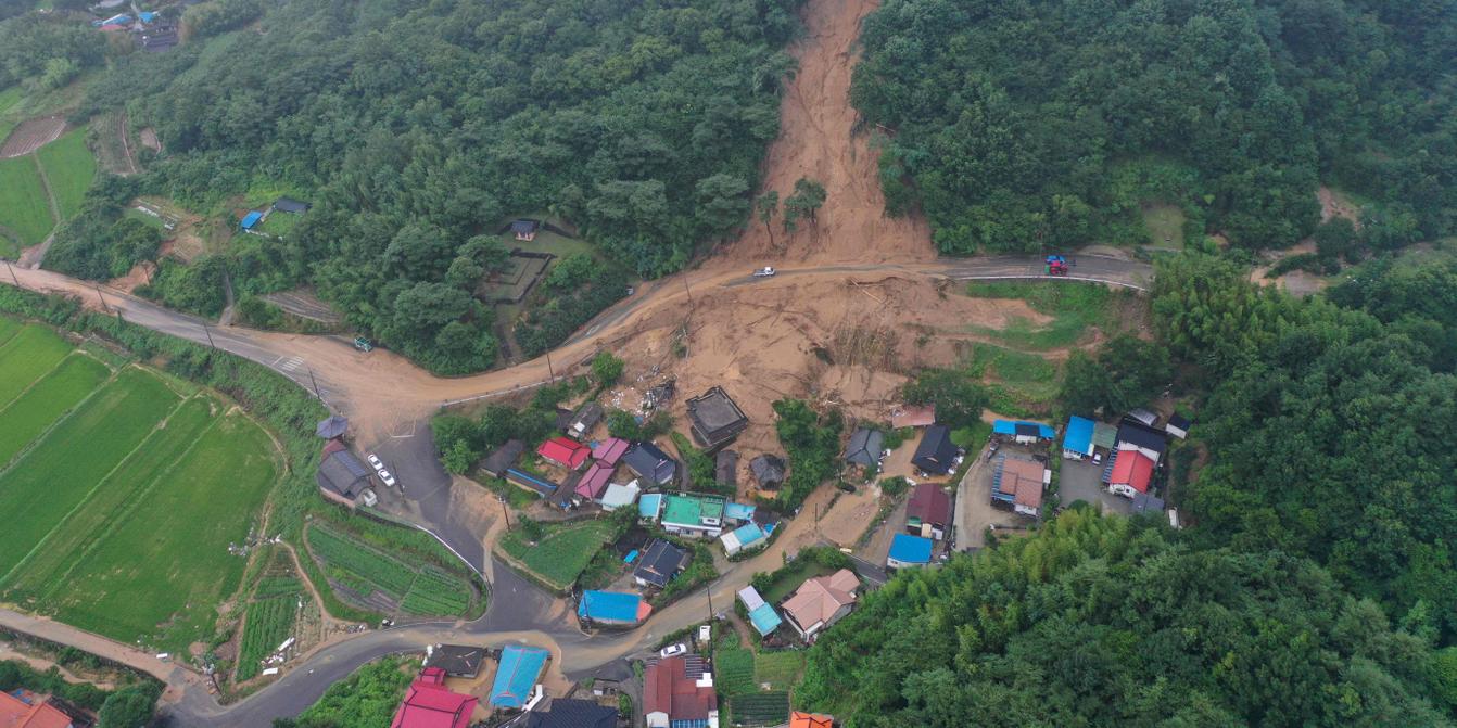 Inondations en Corée du Sud suite aux pluies torrentielles