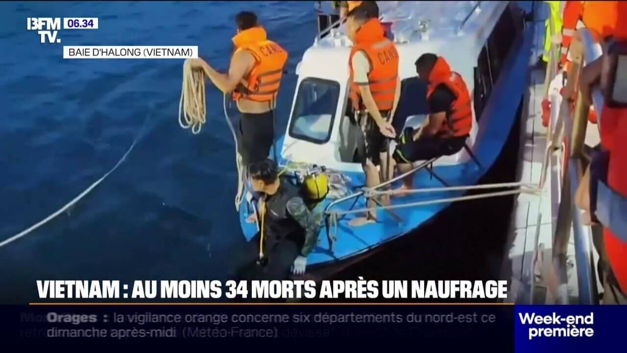 Naufrage d'un bateau touristique en baie d'Halong au Vietnam