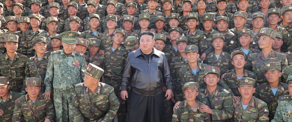 Kim Jong Un lors d'un exercice militaire en Corée du Nord