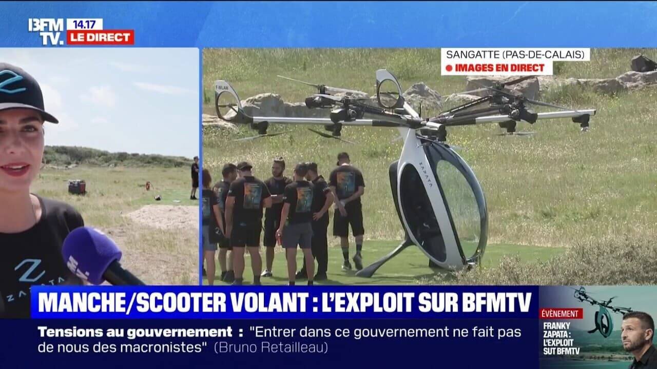 Franky Zapata lors de son décollage en Air Scooter