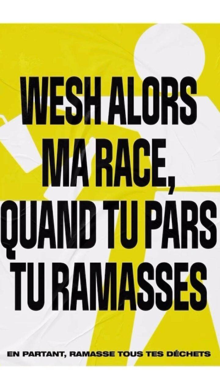 Affiche de sensibilisation pour le ramassage des déchets dans les rues marseillaises par @paradestudio (INSTAGRAM / @paradestudio)