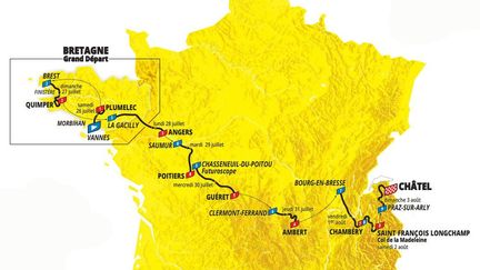 Le parcours du Tour de France femmes 2025, de Vannes à Châtel. (ASO - Tour de France femmes 2025)