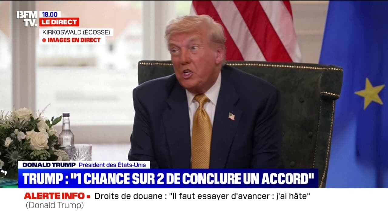 Donald Trump lors d'une conférence évoquant la fin des négociations tariffaires