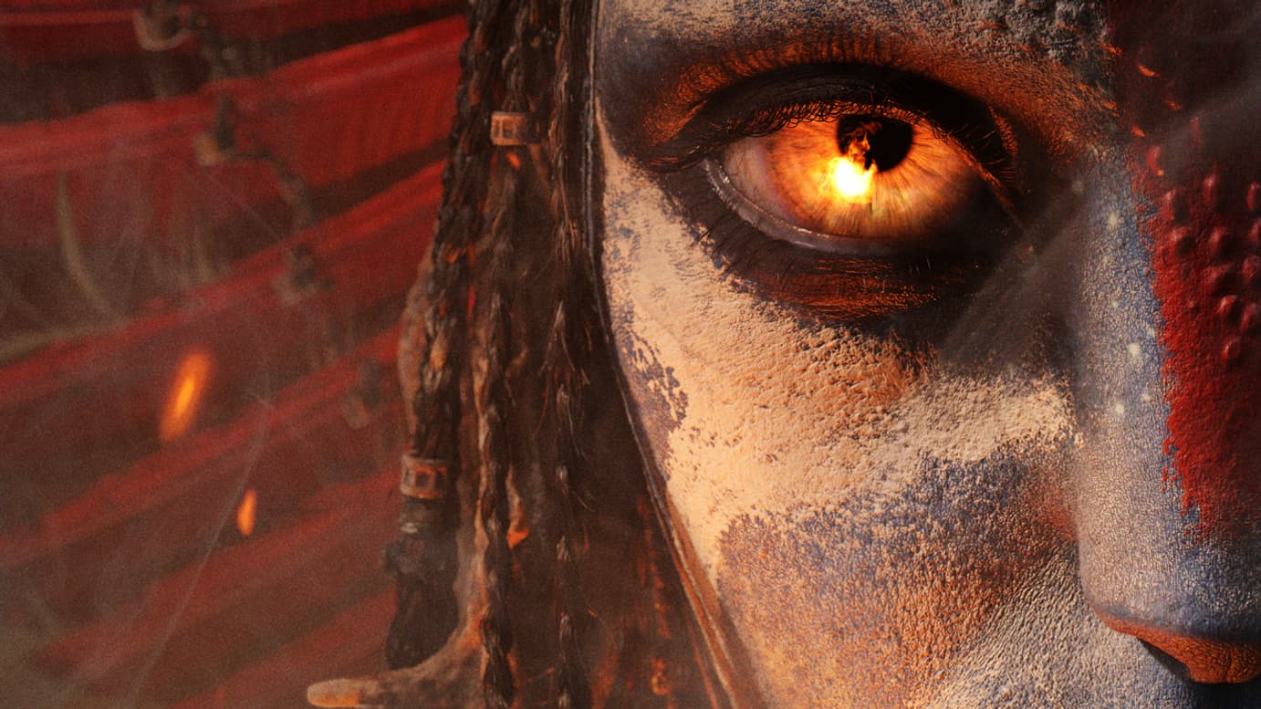 L'affiche d'Avatar 3, dévoilée le 22 juillet 2025. Le film sort en salles le 17 décembre 2025.