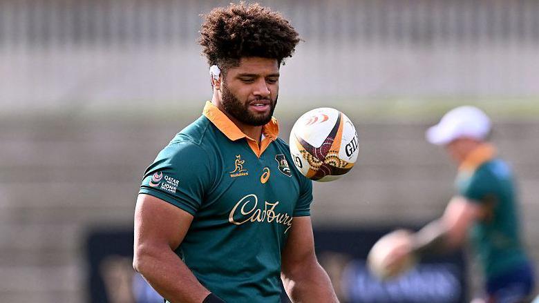 Rob Valetini lors de l'entraînement avec l'Australie
