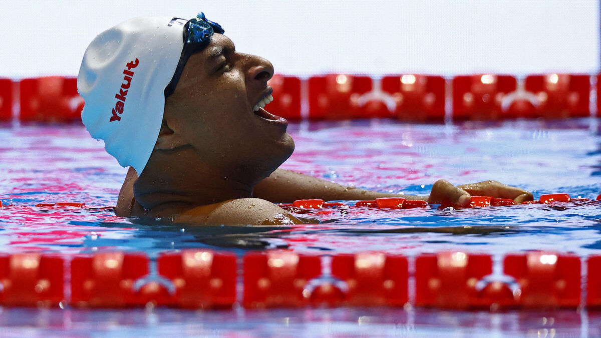 Yohann Ndoye-Brouard lors des championnats du monde de natation