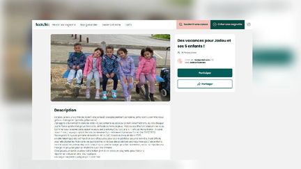 La cagnotte a été lancée par une amie de jade, pour qu'elle puisse partir en vacances avec ses enfants.