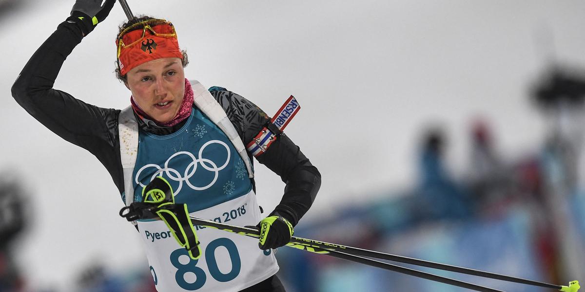 Laura Dahlmeier lors d'une compétition de biathlon