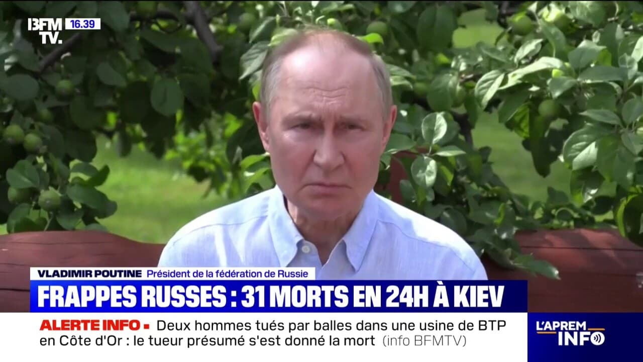 Vladimir Poutine lors de sa déclaration sur la paix en Ukraine