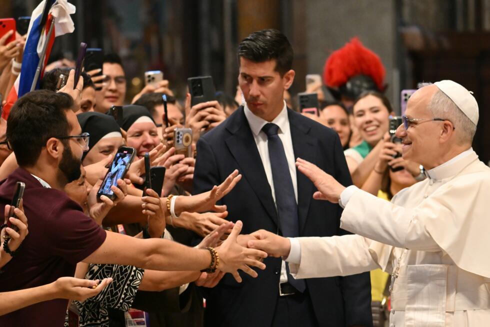 Le pape Léon XIV rencontre des fidèles au Vatican le 29 juillet 2025
