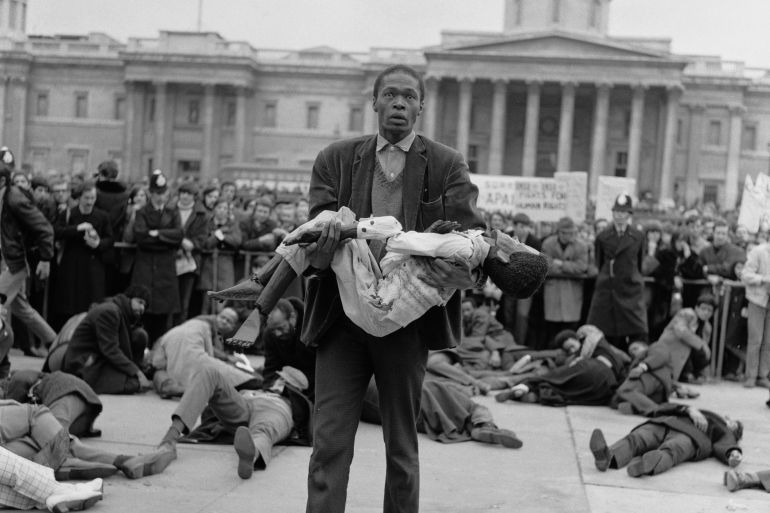 Représentation commémorative du massacre de Sharpeville à Londres en 1970
