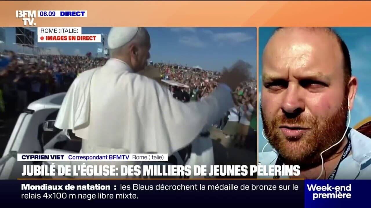 Jeunes catholiques réunis à Rome pour le jubilé avec le pape Léon XIV