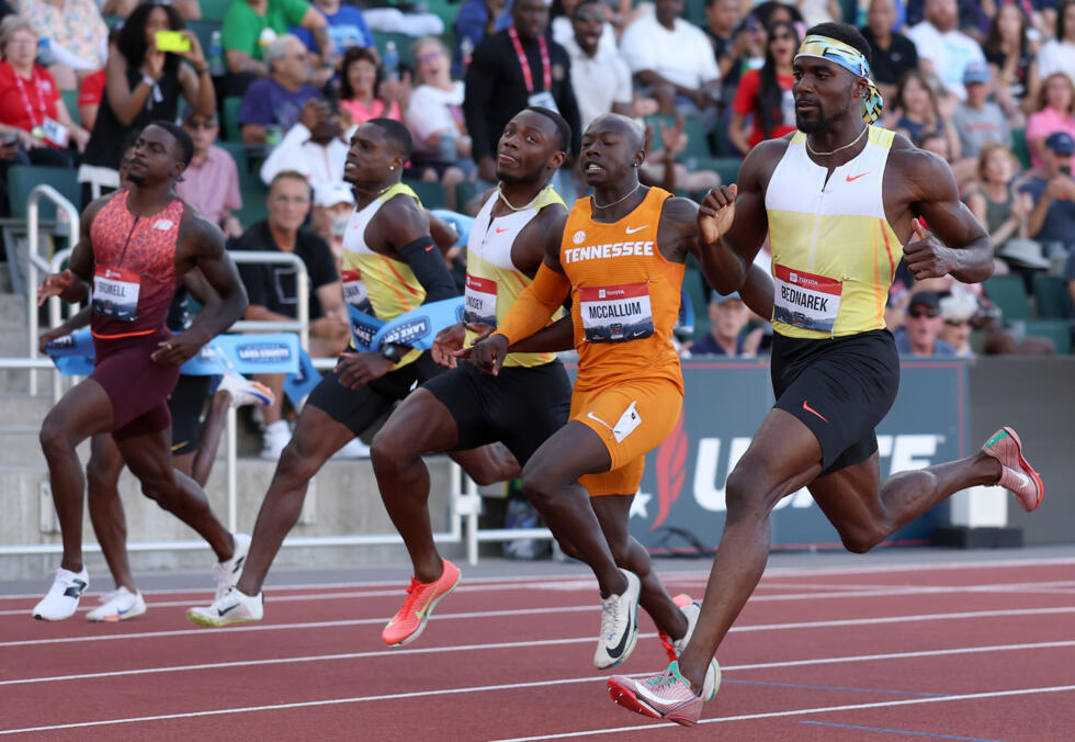 Kenny Bednarek remporte le 100 m des sélections US pour les Mondiaux d'athlétisme le 1er août 2025 à Eugene dans l'Oregon
