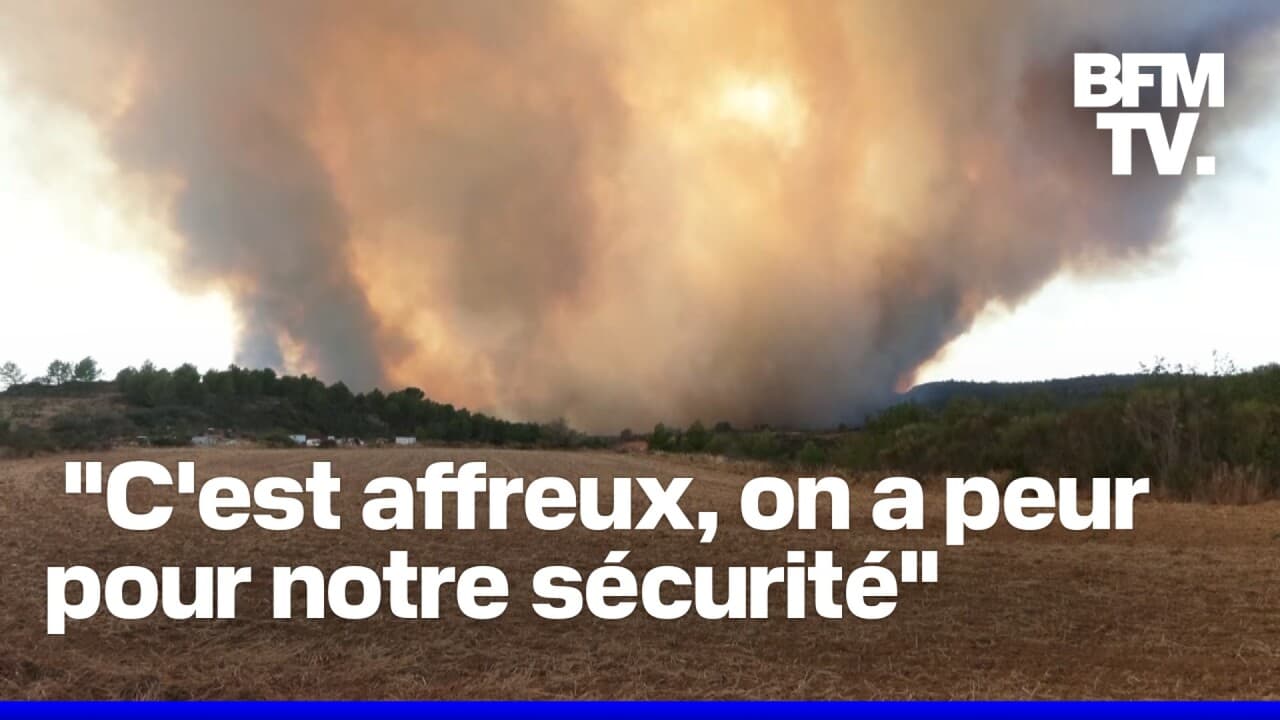 Vue aérienne de l'incendie dans l'Aude