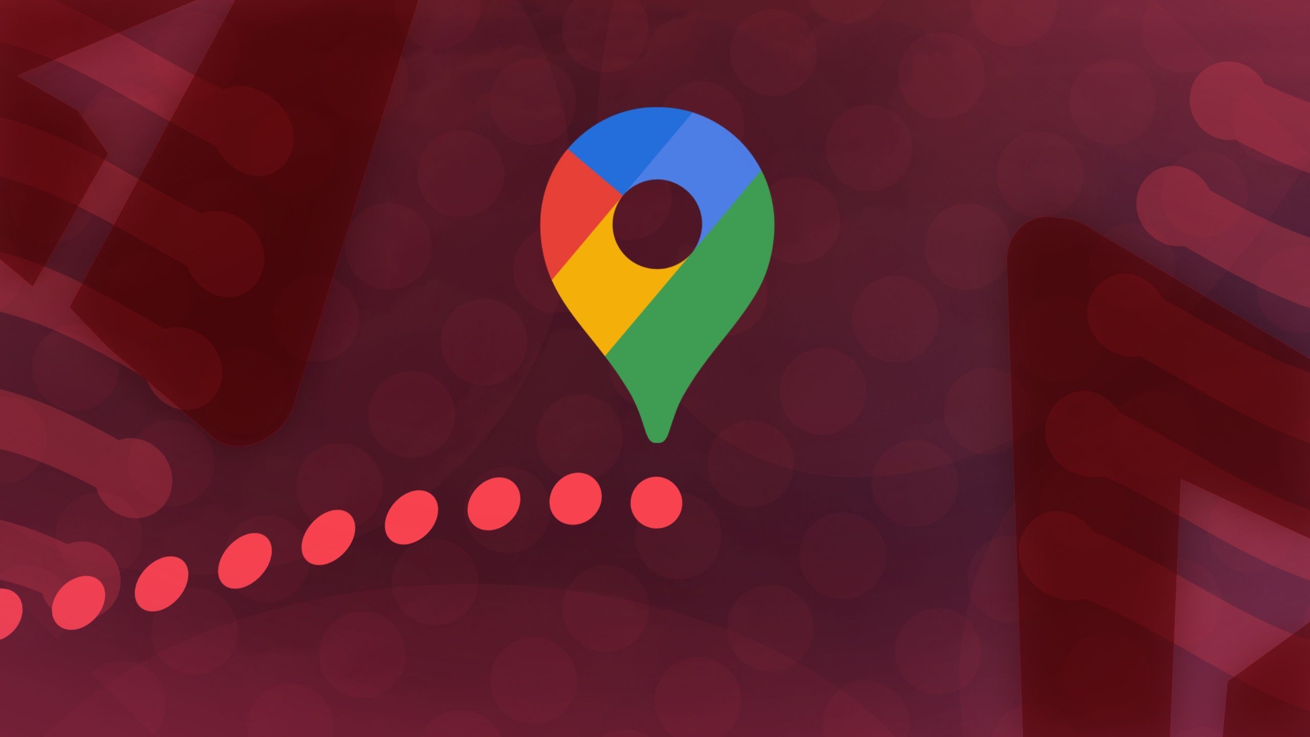L'icône Google Maps sur un fond rouge.