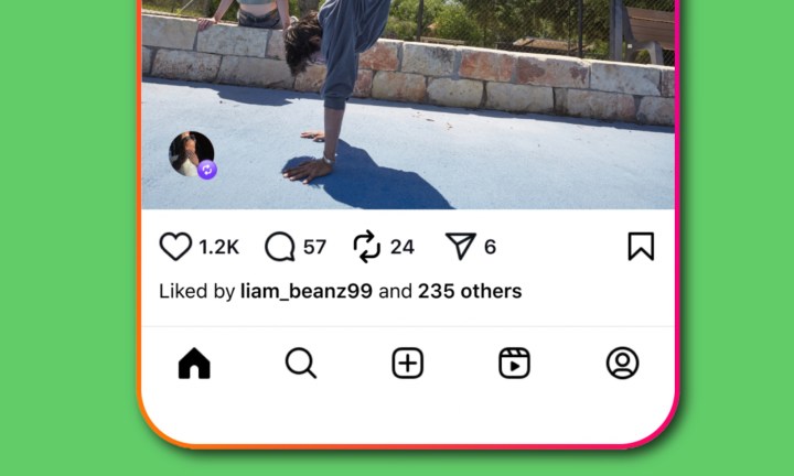 Fonctionnalité de repost sur Instagram.