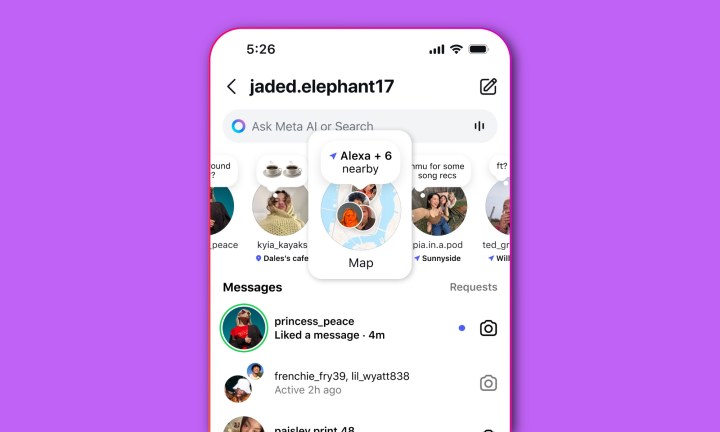 Partage de localisation sur Instagram.