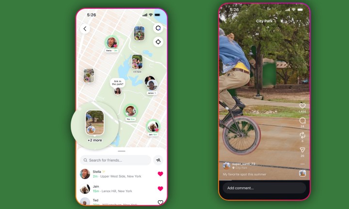 Carte de localisation sur Instagram.