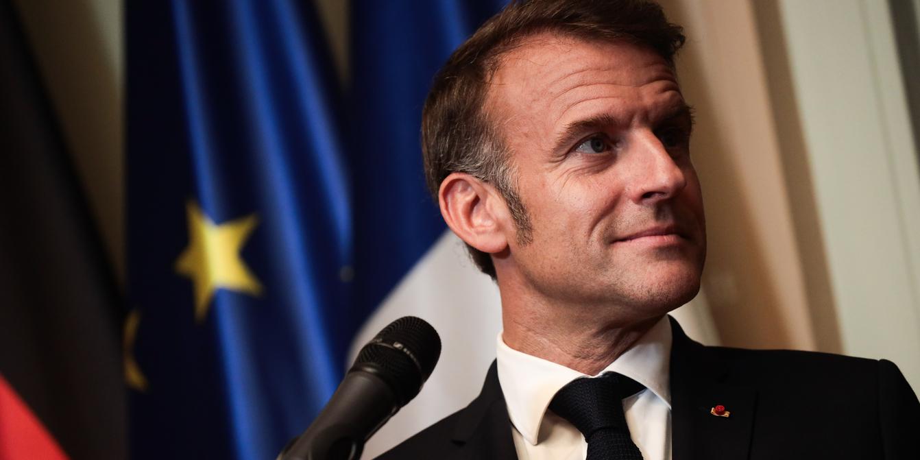 Emmanuel Macron lors d'une déclaration
