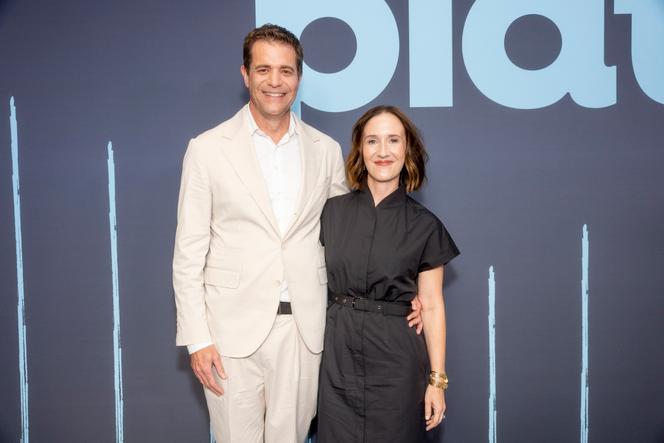 Nicholas (Nick) Stoller et Francesca Delbanco, à l’avant-première de la saison 2 de « Platonic », au Hammer Museum, à Los Angeles (Californie), le 30 juillet 2025.