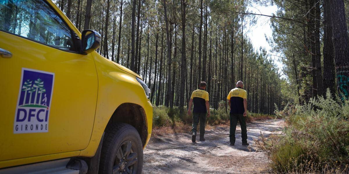 Incendie de forêt en Gironde lors d’un épisode de sécheresse