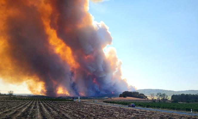 Incendie près de Saint-Laurent-de-la-Cabrerisse (Aude), le 6 août 2025.