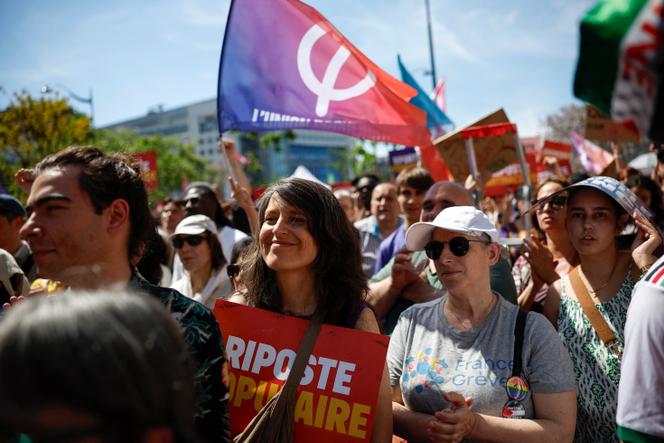 Lors d’une manifestation pour le 1ᵉʳ-Mai, à Paris, en 2025.