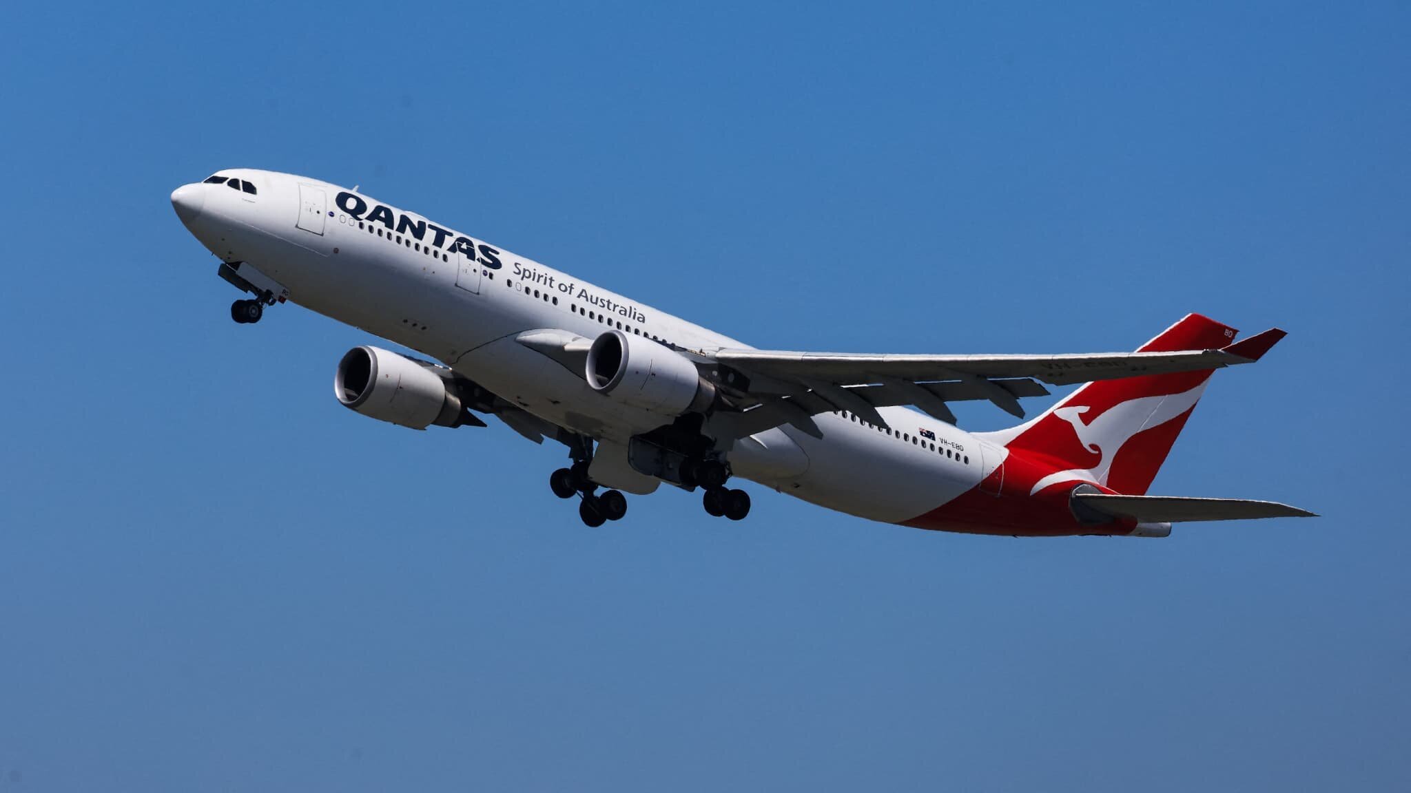 Photo d'un avion Qantas en vol