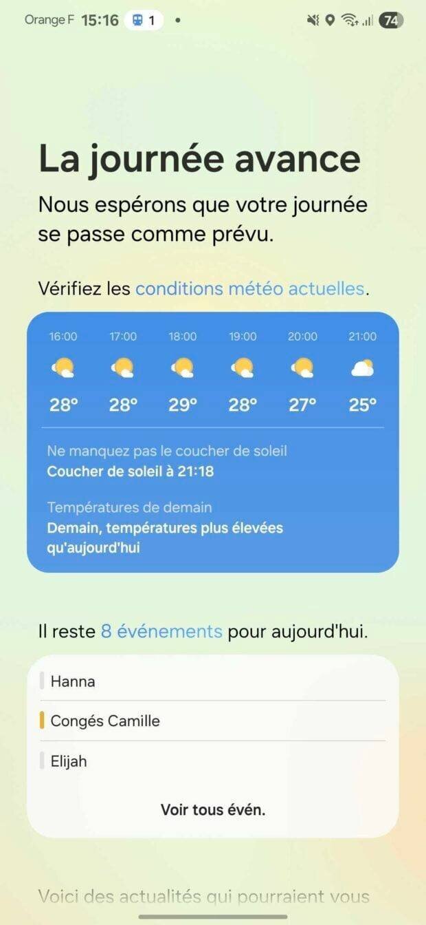 Now Brief sur One UI 7