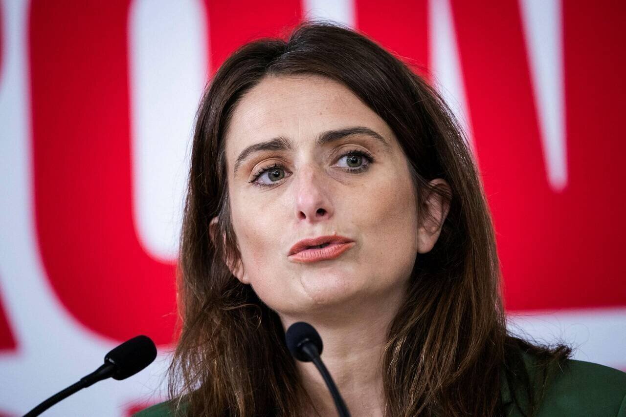 Marine Tondelier lors des journées d’été des Écologistes à Strasbourg