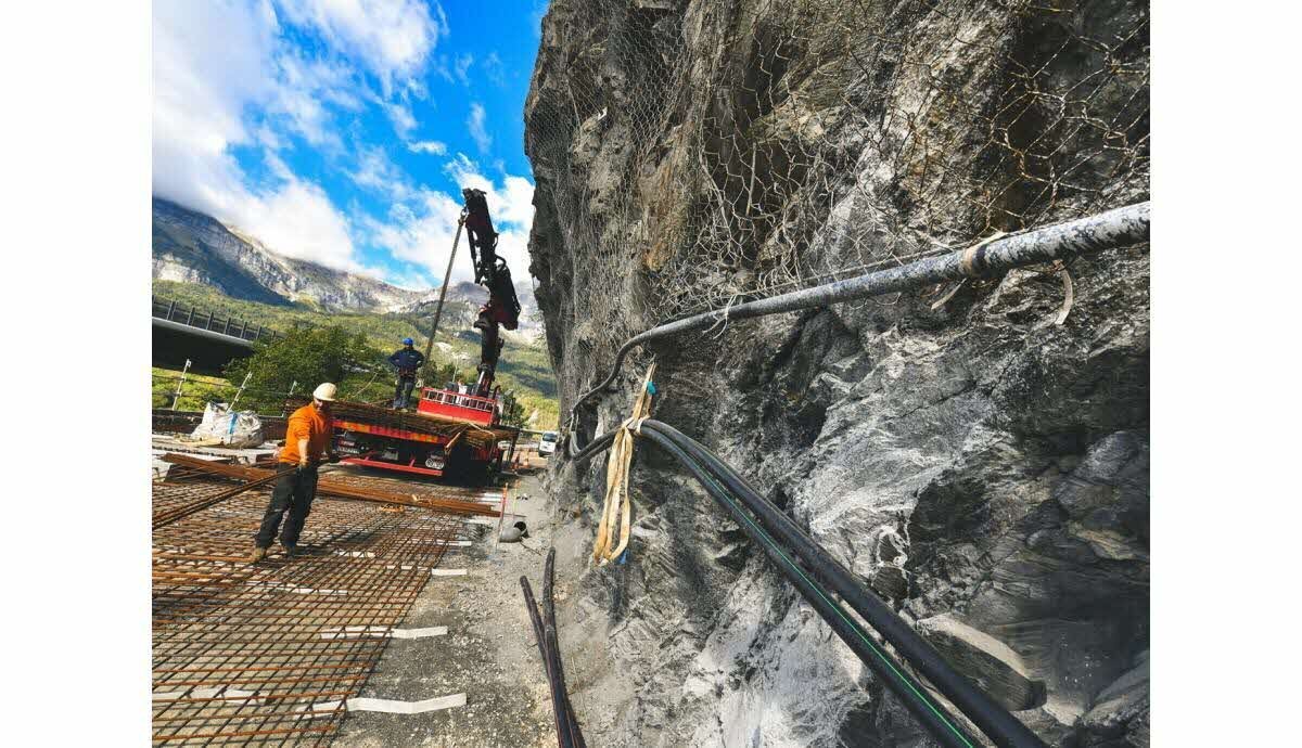 Vue générale du secteur de l’éboulement sur la route Blanche