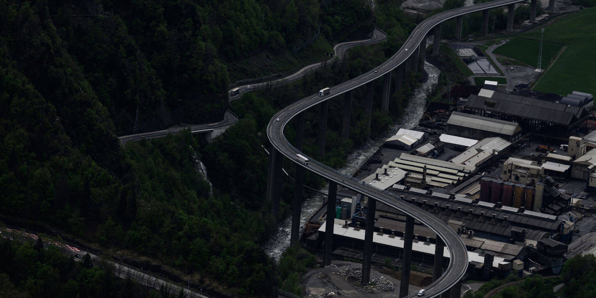 Bloc rocheux sur la RN205 en Haute-Savoie