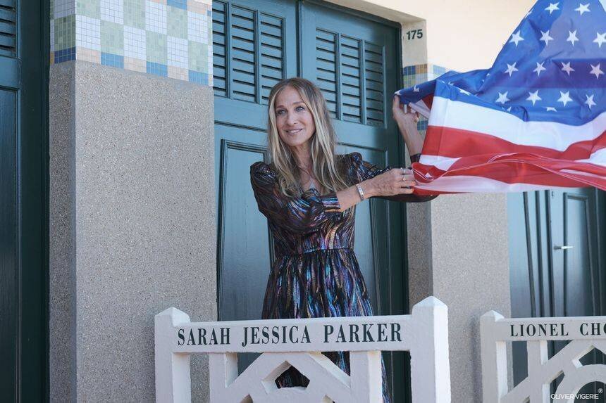 Projection en plein air pendant le festival