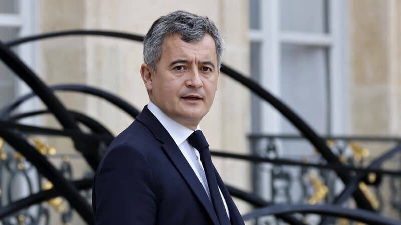 Gérald Darmanin quittant l'Élysée, mars 2025