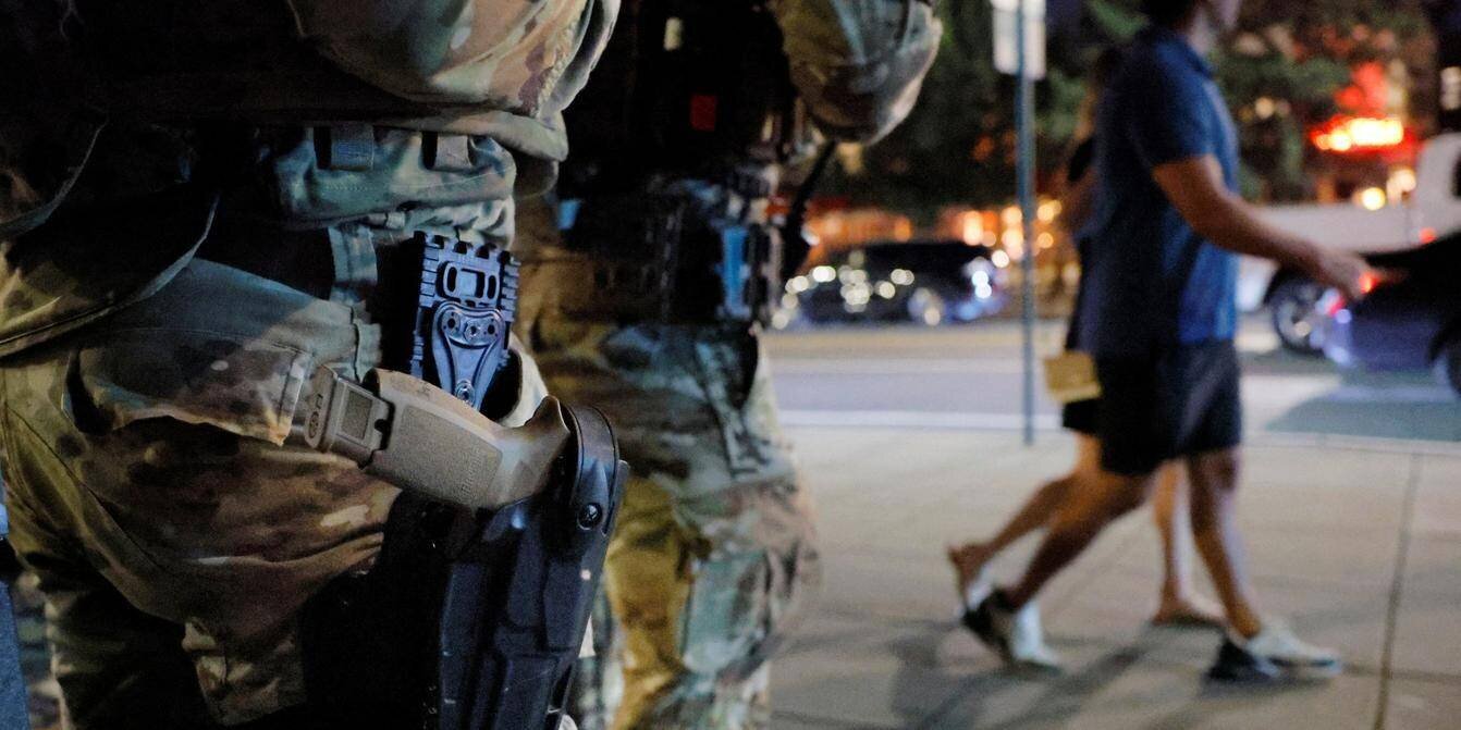 Soldats de la garde nationale à Washington