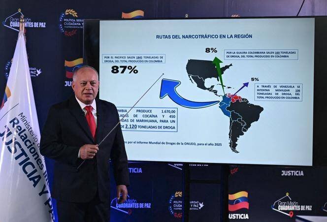Diosdado Cabello à Caracas, conférence de presse