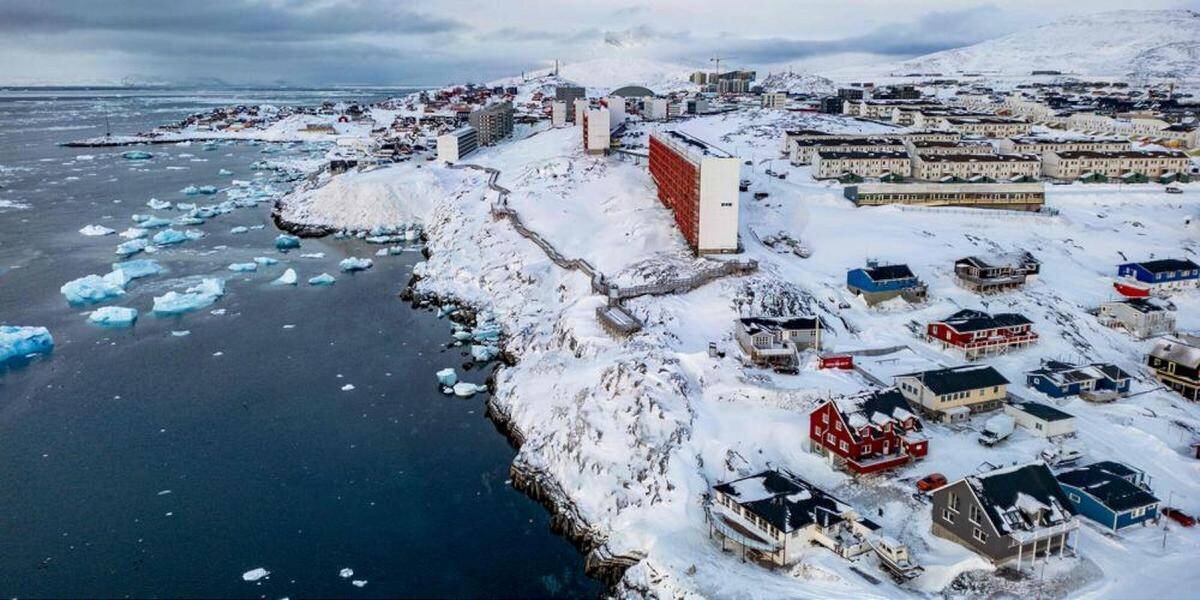 Vue du Groenland et du Danemark