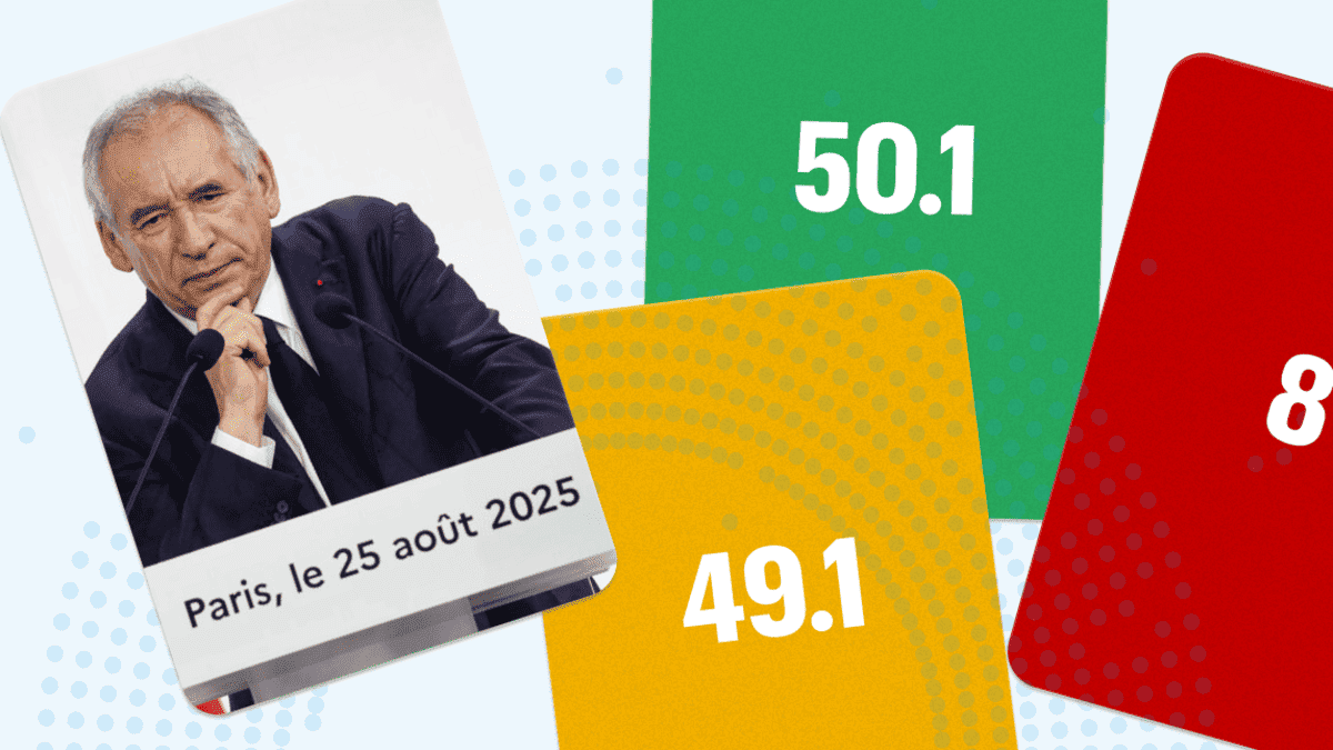 Bayrou lors d\'une conférence de presse sur le vote de confiance