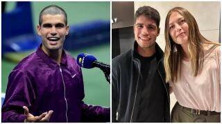 Carlos Alcaraz sur le court à Flushing Meadows