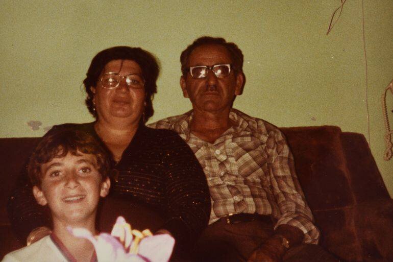 Amîr Danna, sa femme Widad et leur fils Samer - archives du Musée palestinien