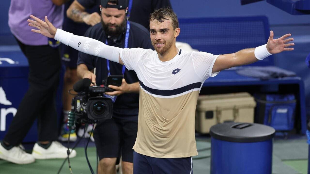 Benjamin Bonzi lors de sa victoire à l'US Open