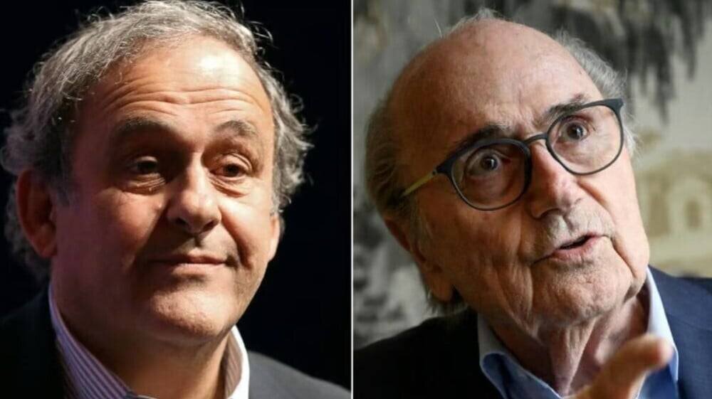 Photo de Michel Platini et Sepp Blatter liés à l’affaire