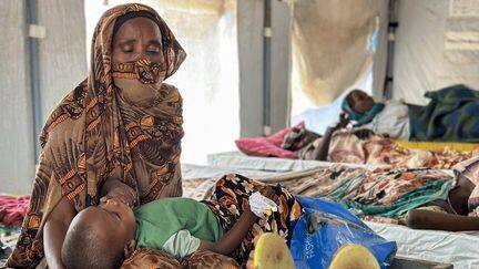 Patients atteints du choléra à Tawila, Soudan