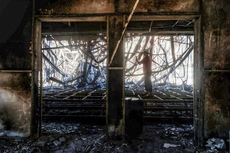 Incendie lors des manifestations en Indonésie