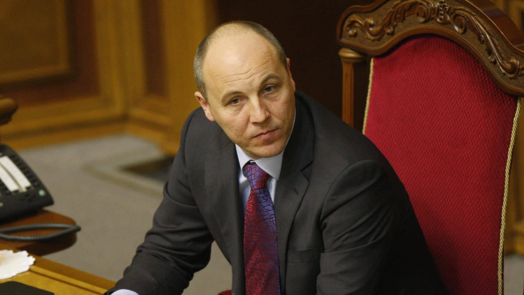 Andrii Parubiy portrait lors des hommages