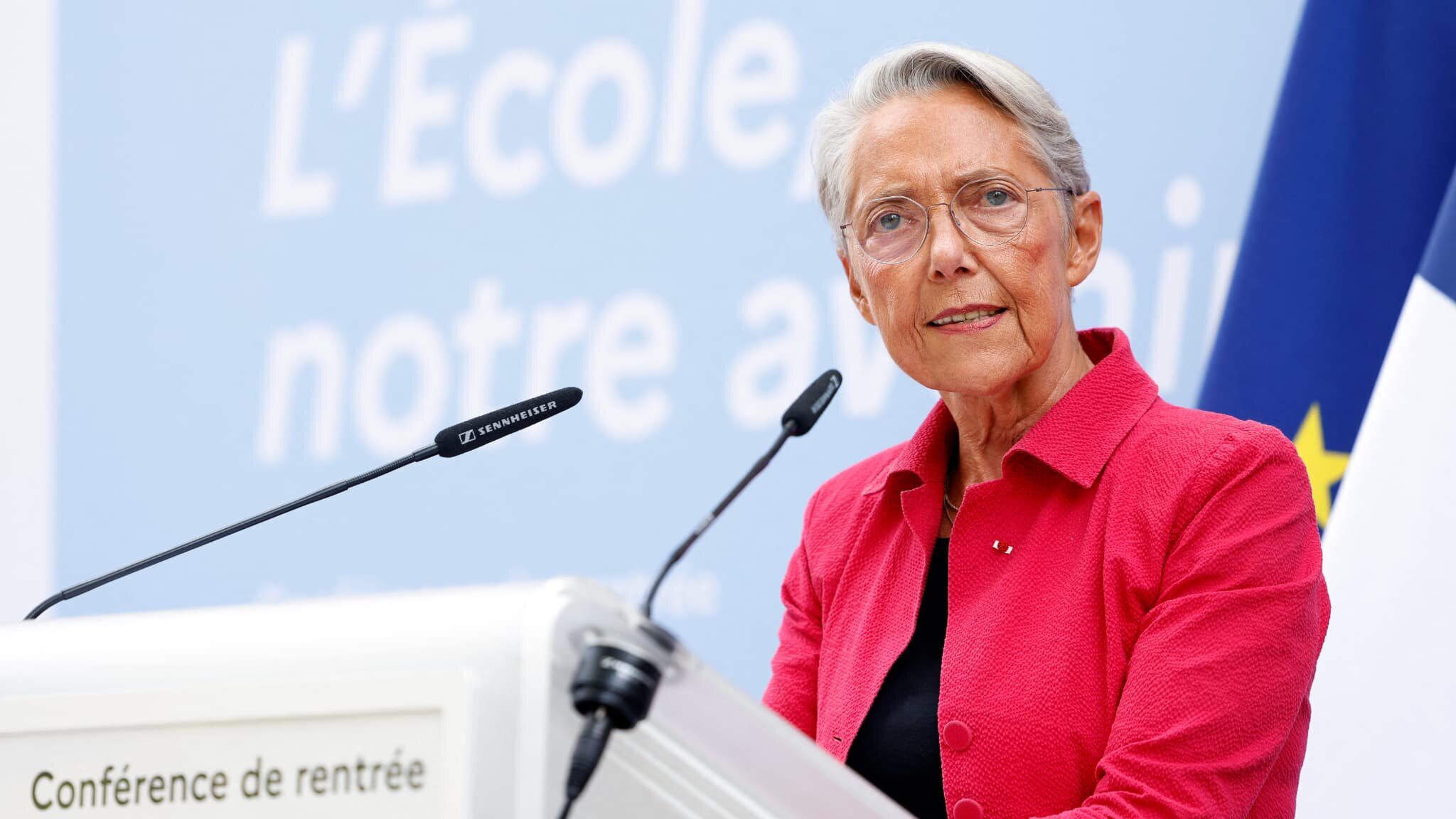 Elisabeth Borne lors d'une conférence de rentrée