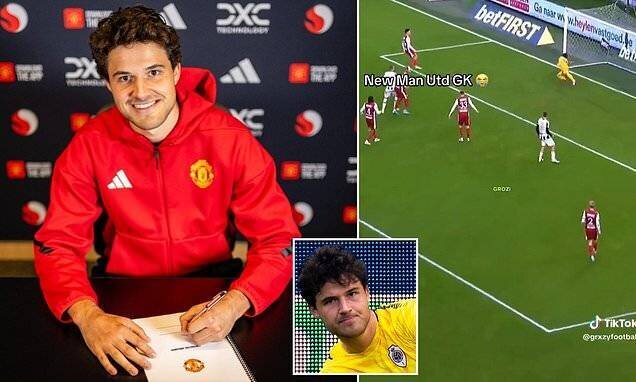 Senne Lammens lors de son arrivée à Manchester