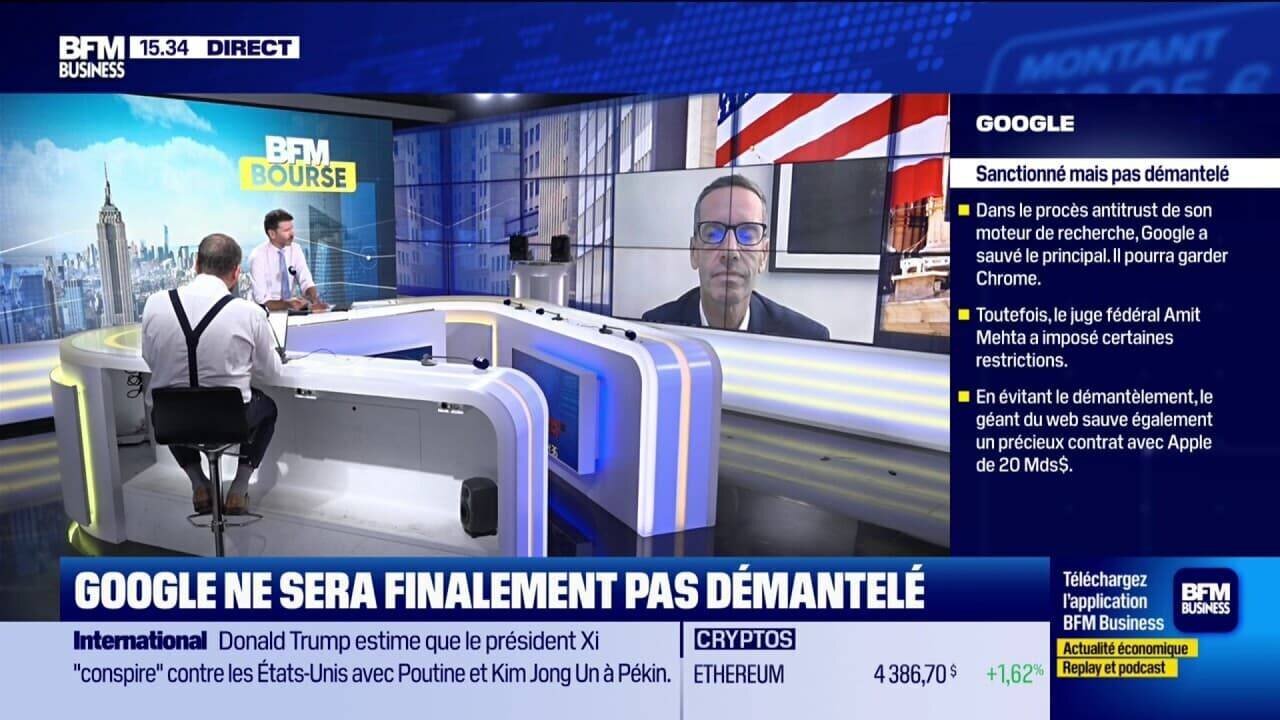 Capture liée à l'actualité sur Google et les débats de régulation