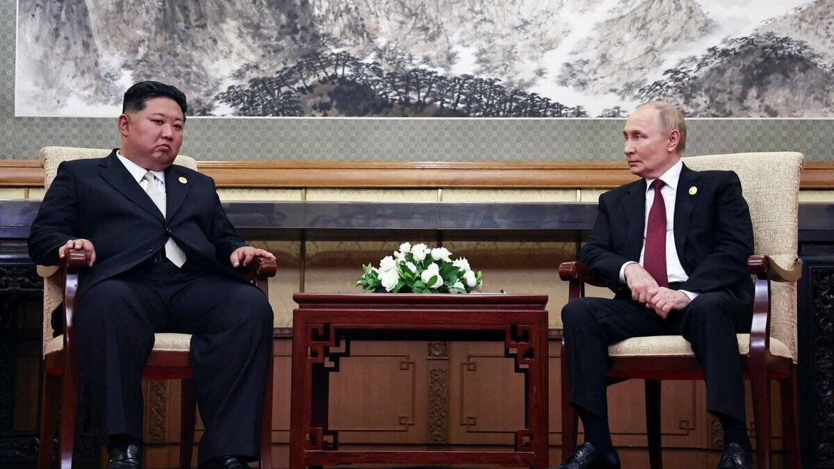 Poutine et Kim Jong-Un lors d'une rencontre à Pékin